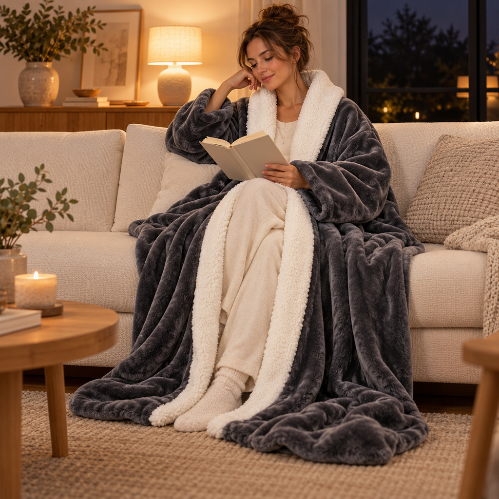 HeatRobe — illustrative cosy-evening lifestyle